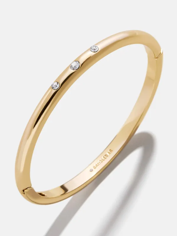 Nadia Classic Hinge Bangle - Classic Thin Gold Triple Bezel sold by BaubleBar