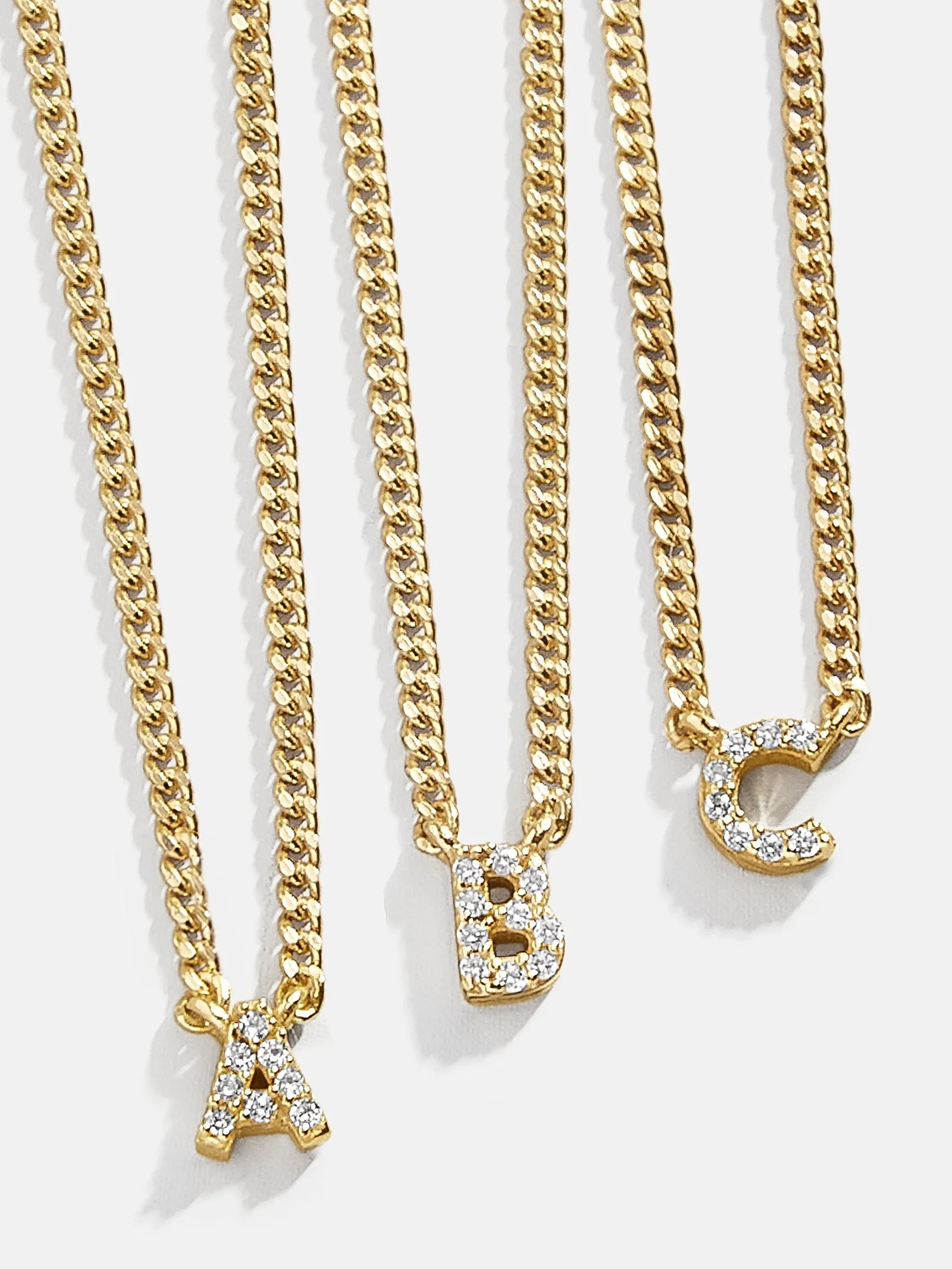 18K Gold Mini Initial Necklace - Gold/Pavé sold by BaubleBar