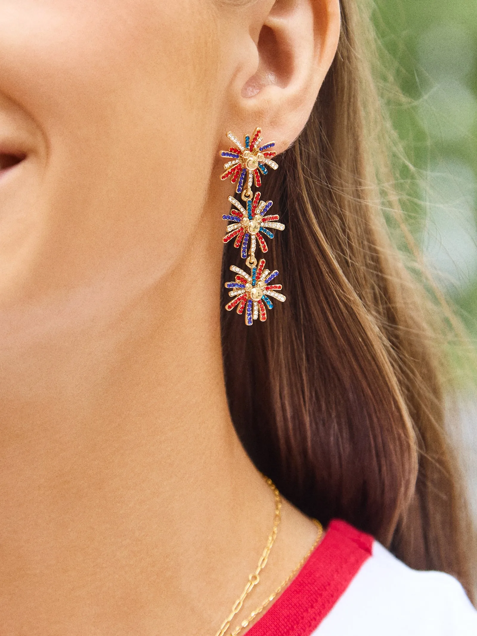 Mickey Mouse Disney Fireworks Drop Earrings - Gold sold by BaubleBar product image thumbnail 2
