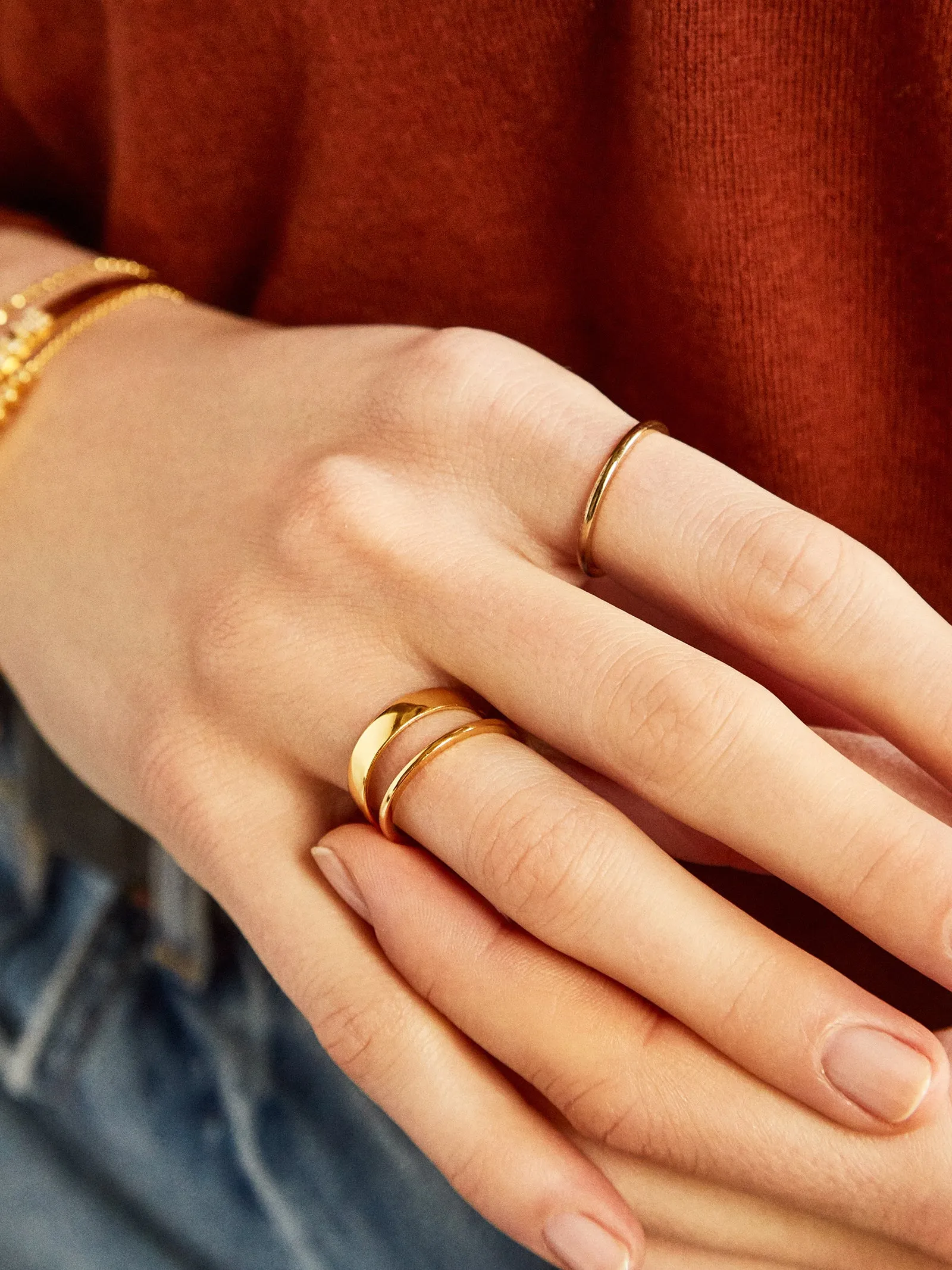 Tris 18K Gold Ring Set - Gold sold by BaubleBar product image thumbnail 2