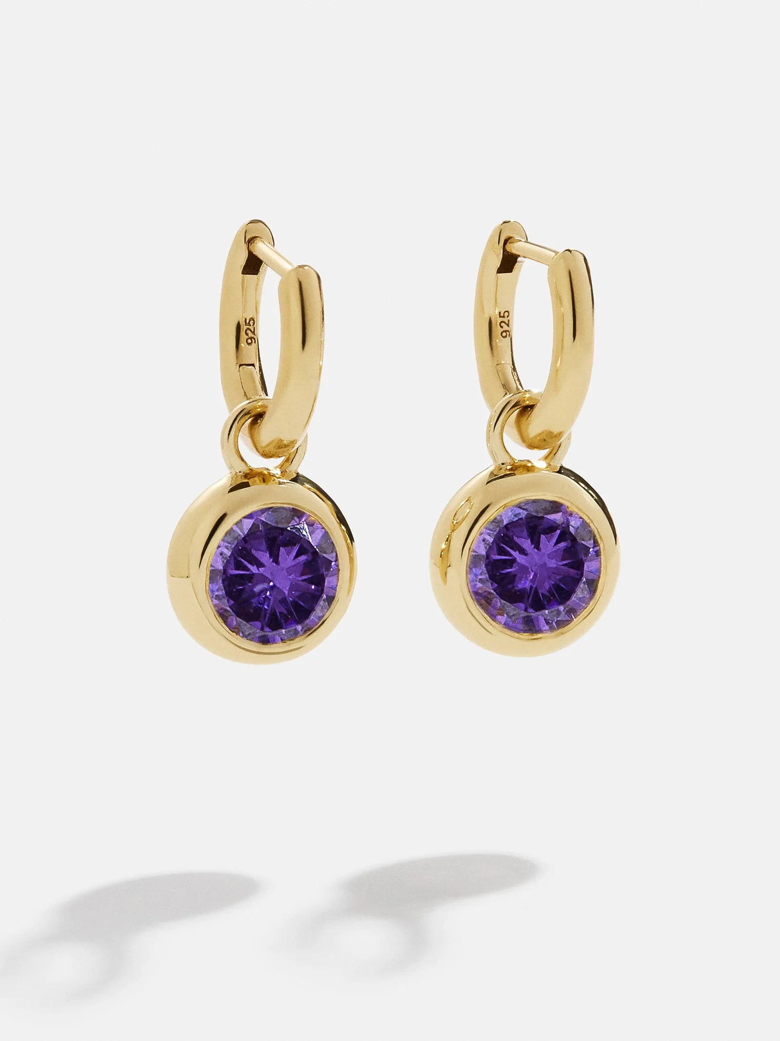 18K Gold Birthstone Drop Earrings - Amethyst sold by BaubleBar