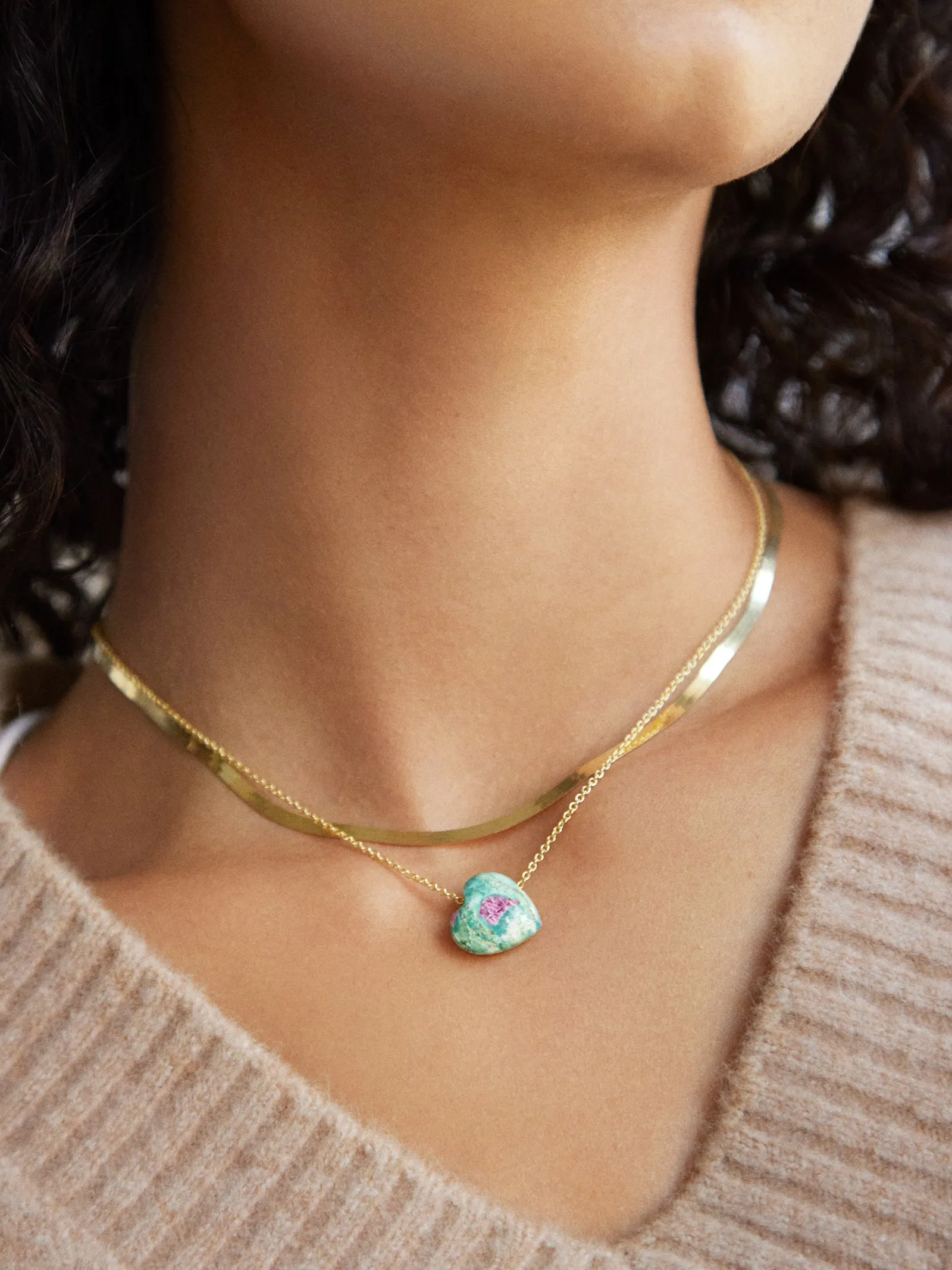 Juno Ruby Fuchsite Necklace - Ruby Fuchsite Stone sold by BaubleBar product image thumbnail 2