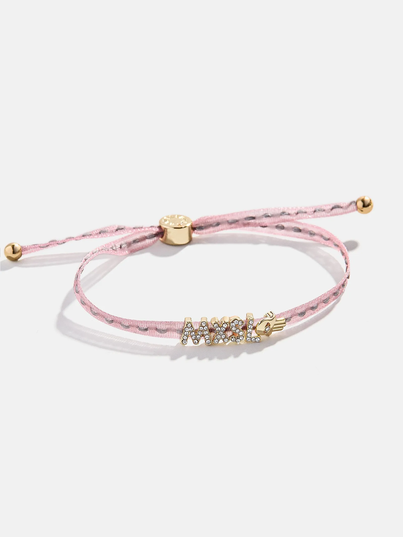 Custom Ribbon Bracelet - Pink & Grey Ribbon sold by BaubleBar product image thumbnail 3