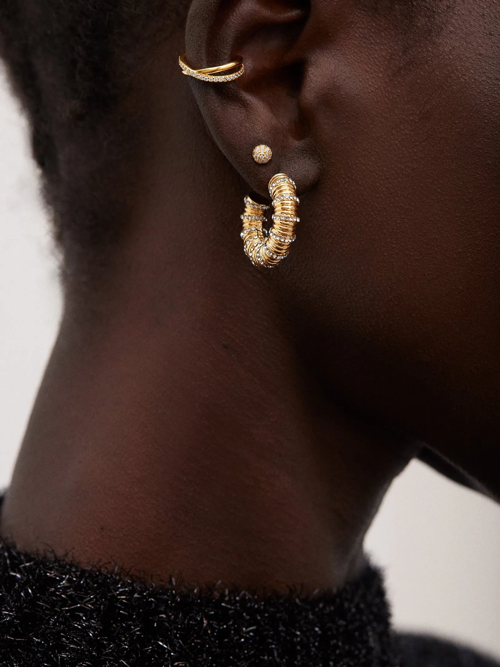 Olympia Earrings - Gold/Pavé sold by BaubleBar product image thumbnail 2
