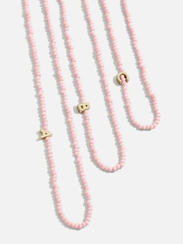Rose Quartz Semi-Precious Initial Necklace - Rose Quartz sold by BaubleBar