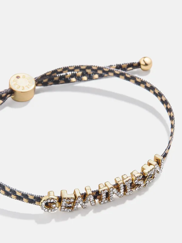 Custom Ribbon Bracelet - Black Checkerboard Ribbon sold by BaubleBar