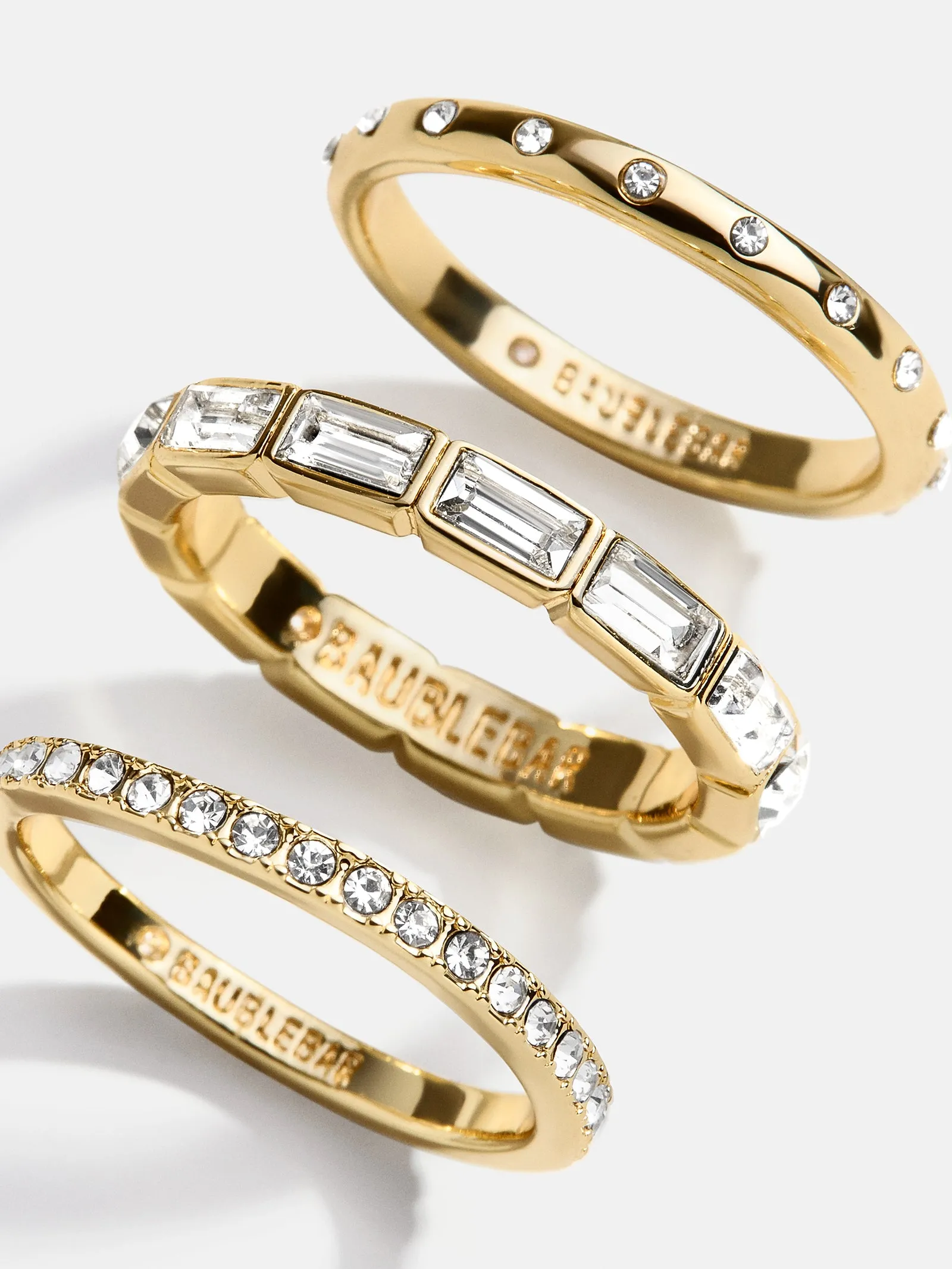 Amber Ring Set - Gold/Pavé sold by BaubleBar