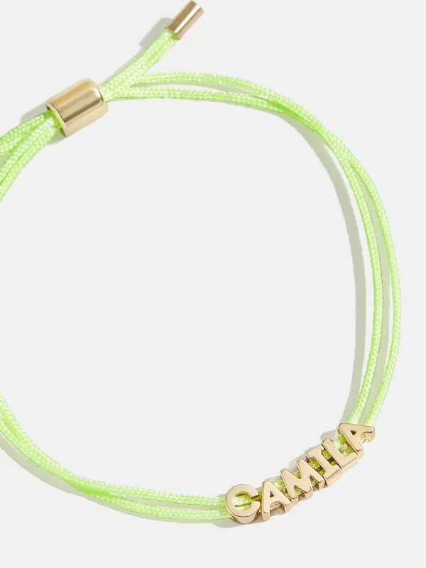Custom Cord Bracelet - Lime sold by BaubleBar