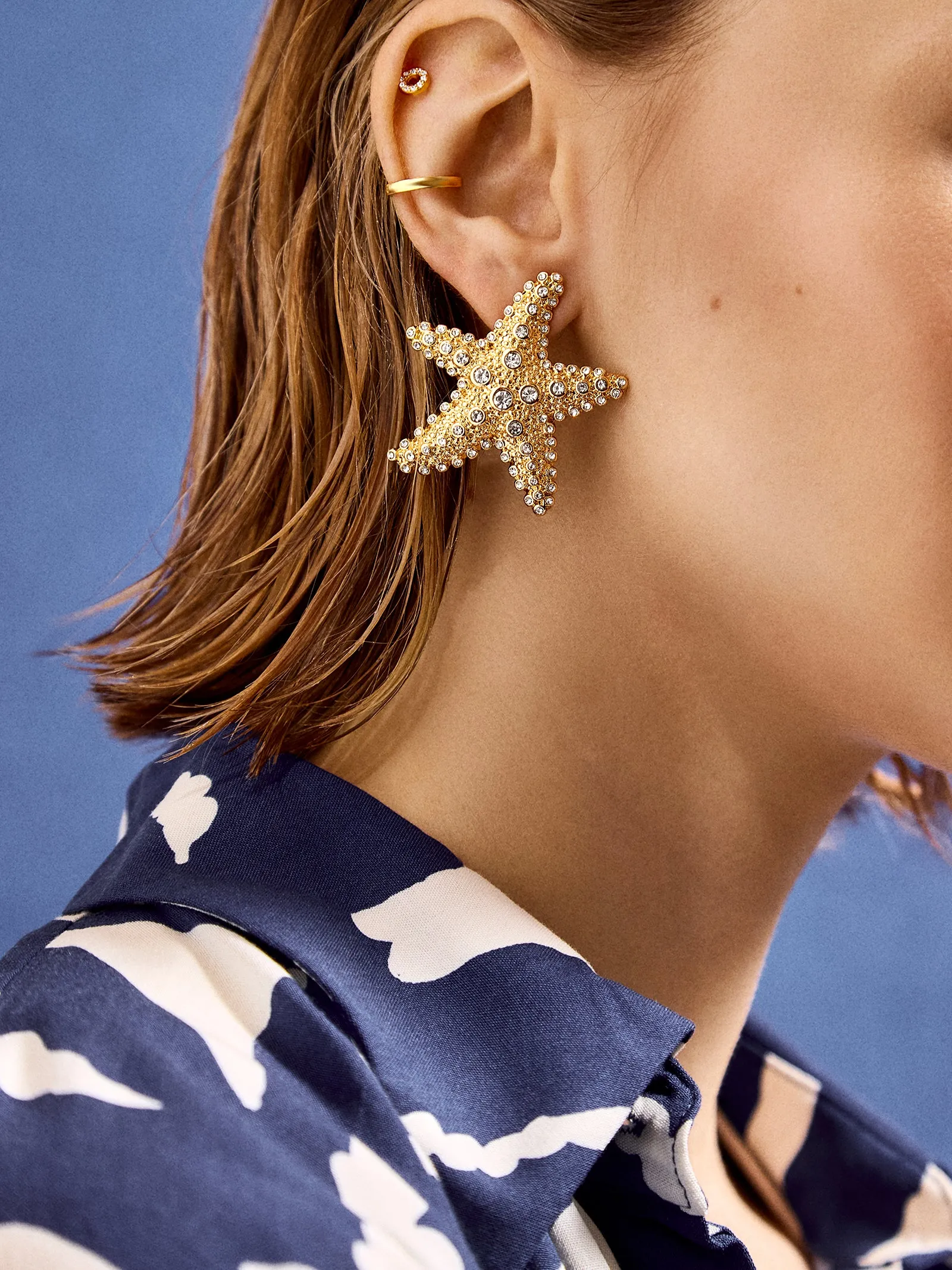 Sea Star Earrings - Gold/Pavé sold by BaubleBar product image thumbnail 2