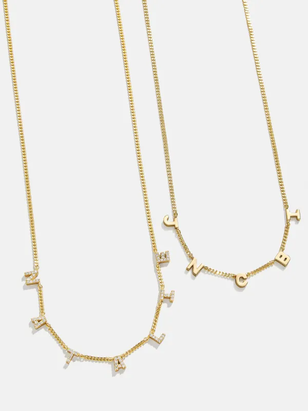 Mini 18K Gold Spaced Letter Custom Name Necklace - 18K Gold sold by BaubleBar
