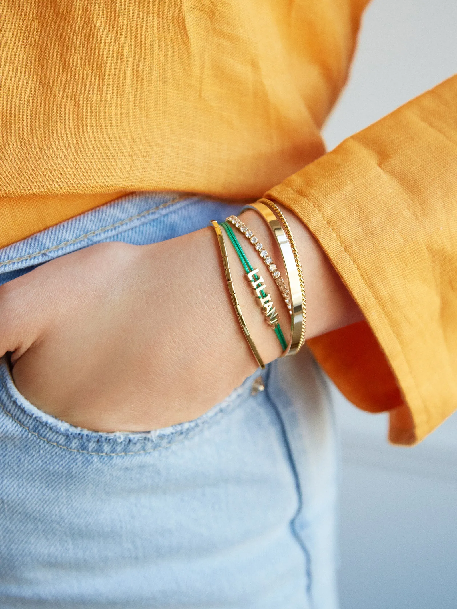 Custom Cord Bracelet - Bright Green sold by BaubleBar product image thumbnail 2