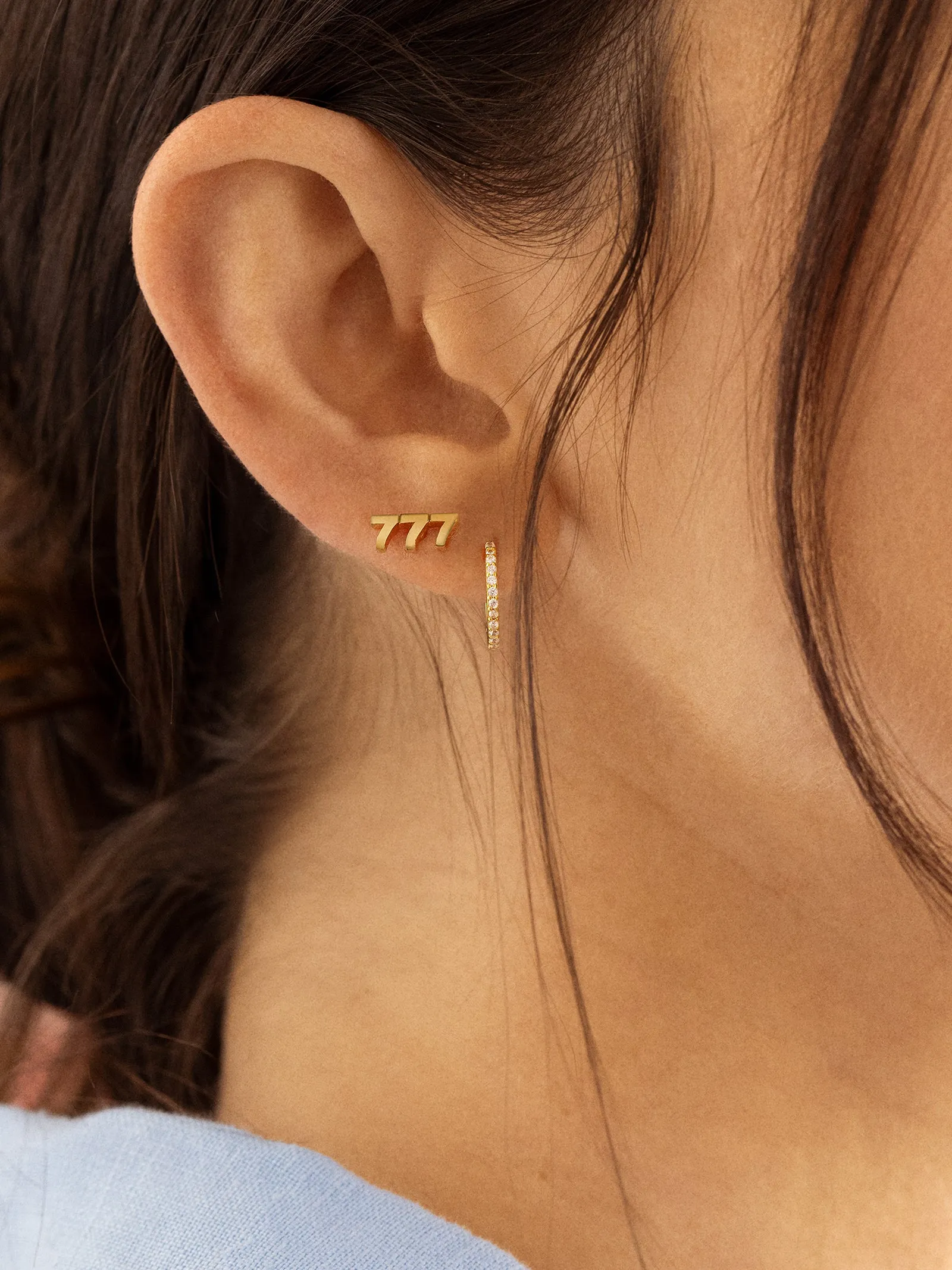 18K Gold Angel Number Earrings - Gold sold by BaubleBar product image thumbnail 2