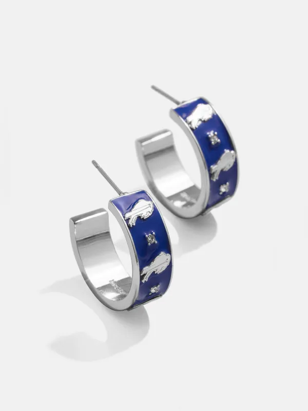 WEAR By Erin Andrews x BaubleBar Buffalo Bills Enamel Hoop Earrings - Buffalo Bills sold by BaubleBar