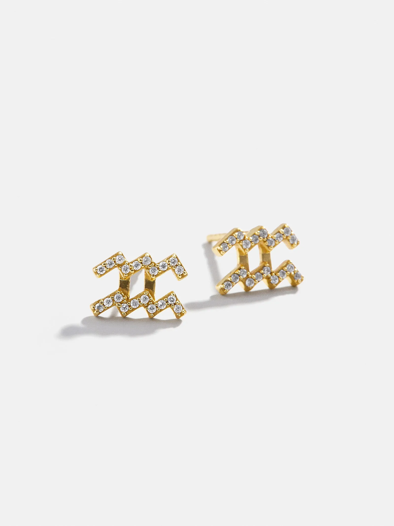 18K Gold Zodiac Earrings - 18K Gold. Pavé Cubic Zirconia Stones sold by BaubleBar product image thumbnail 4