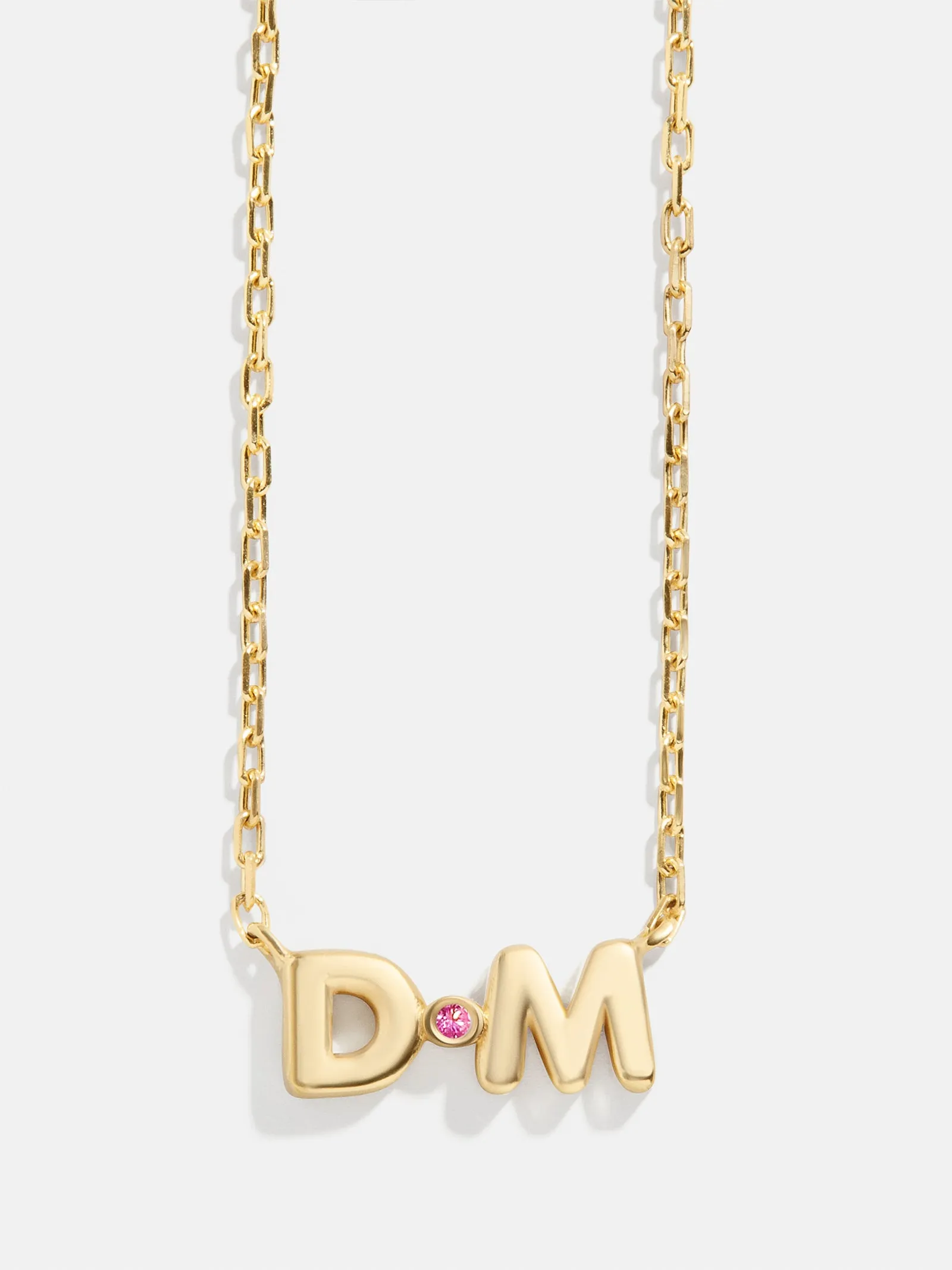 18K Gold Vermeil Double Initial Birthstone Custom Necklace - Rose sold by BaubleBar
