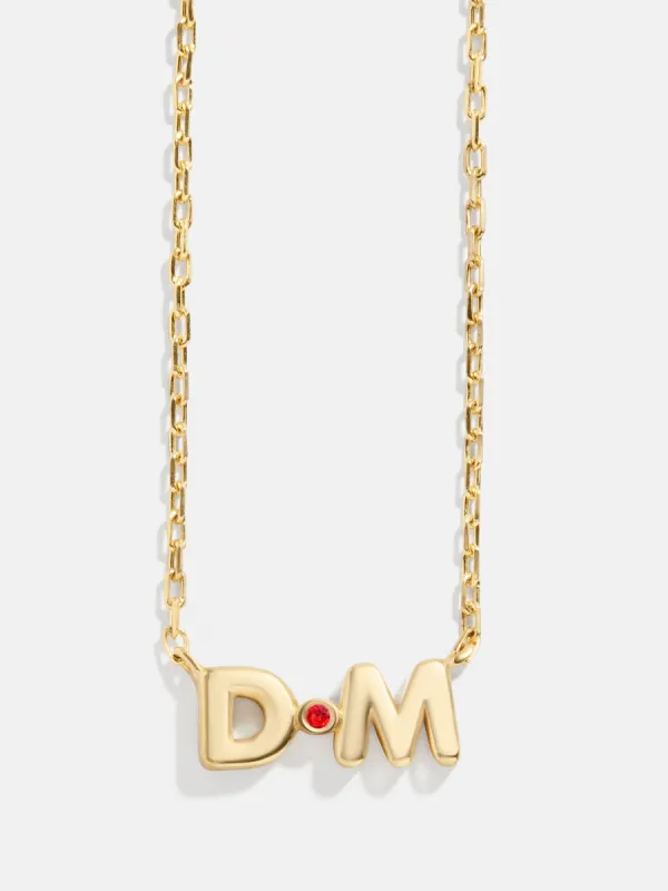 18K Gold Vermeil Double Initial Birthstone Custom Necklace - Garnet sold by BaubleBar