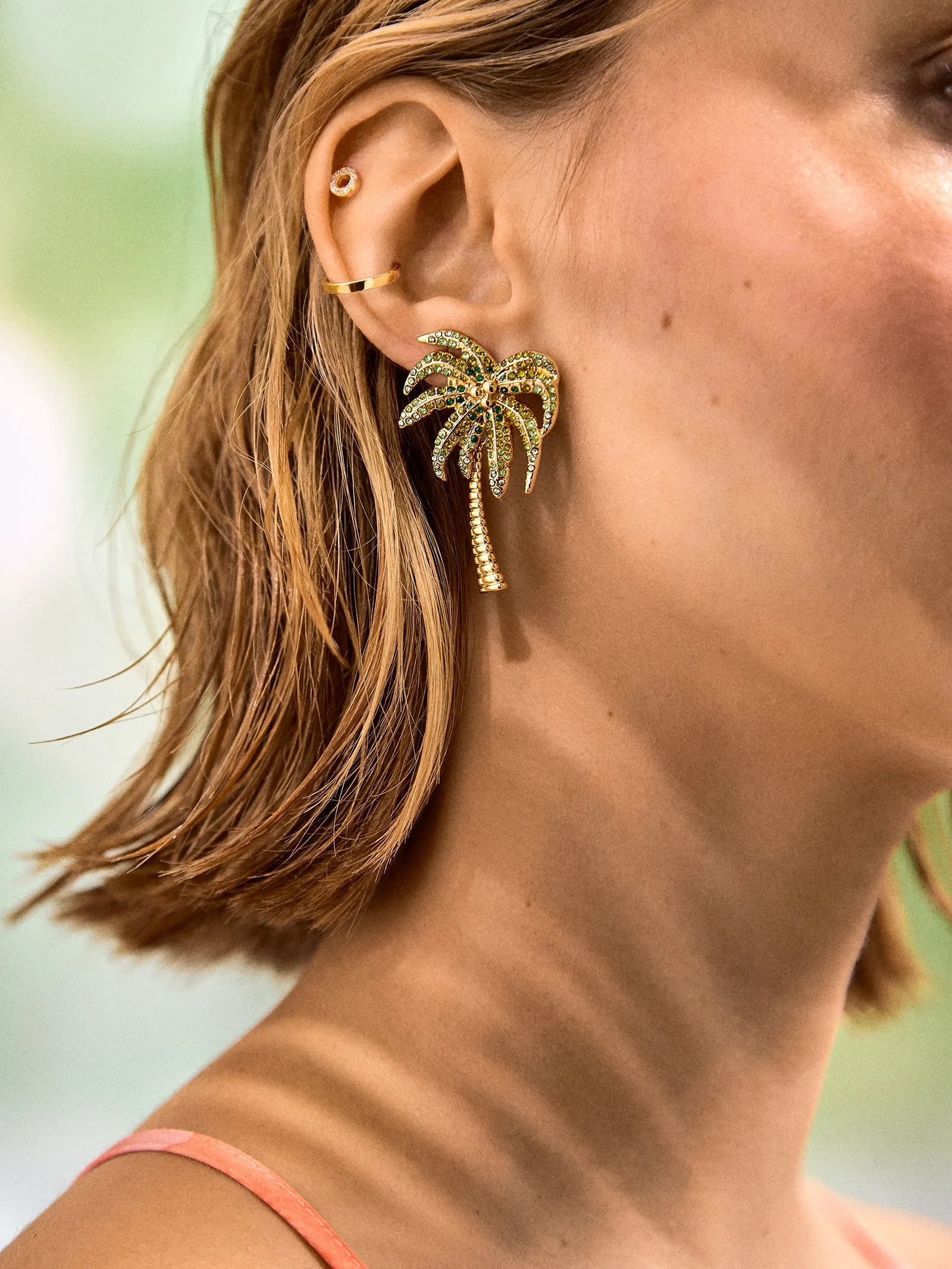 Talk To The Palm Earrings - Green sold by BaubleBar product image thumbnail 2