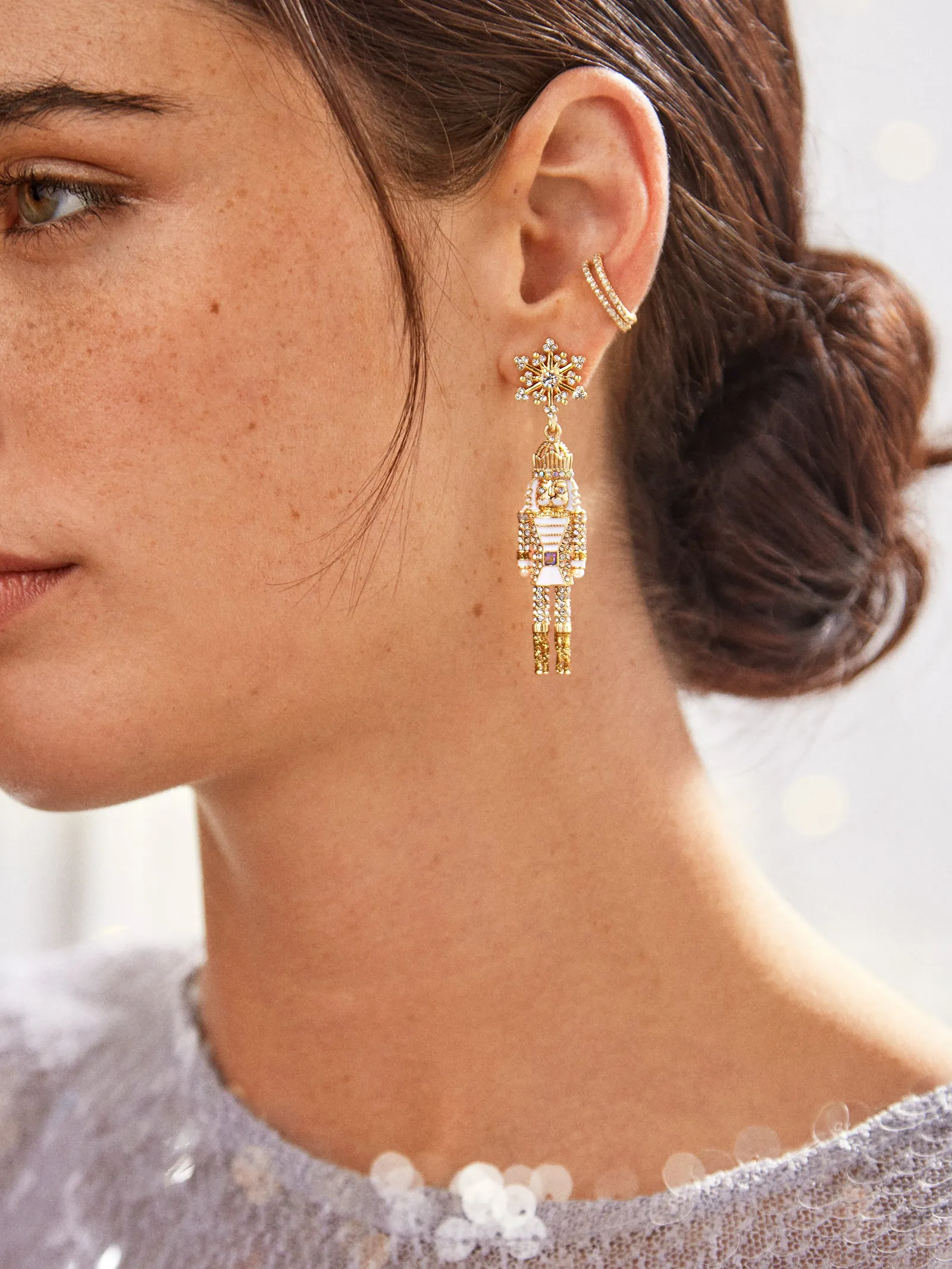 Night at the Ballet Earrings - Clear/Gold sold by BaubleBar product image thumbnail 2