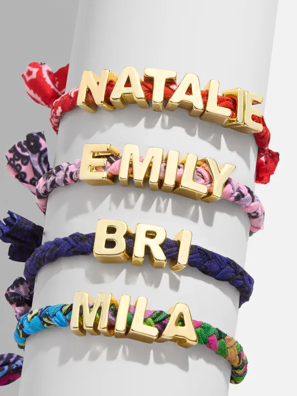 Custom Bandana Nameplate Bracelet - Blue sold by BaubleBar