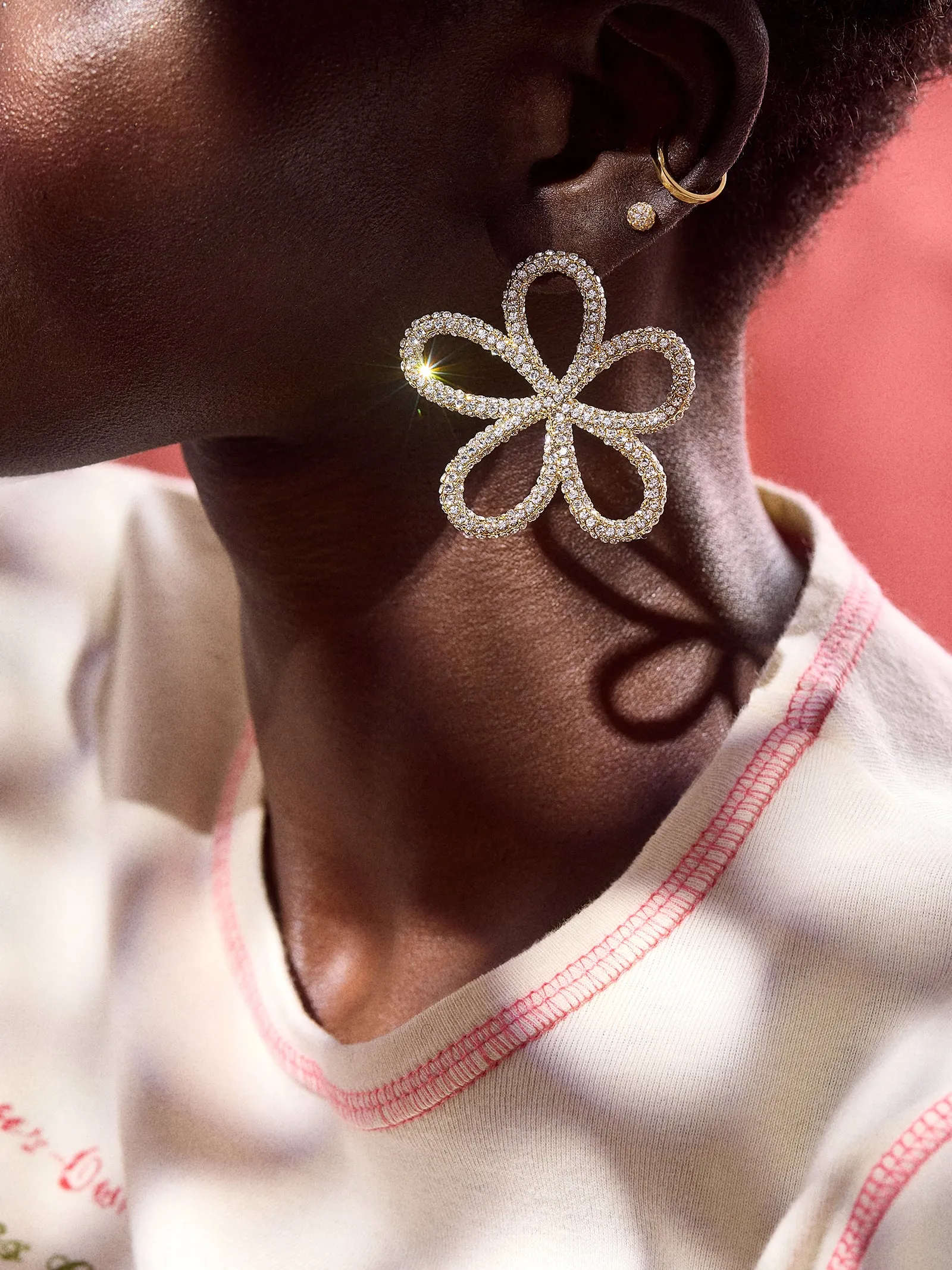 Jordy Earrings - Gold/Pavé sold by BaubleBar product image thumbnail 2