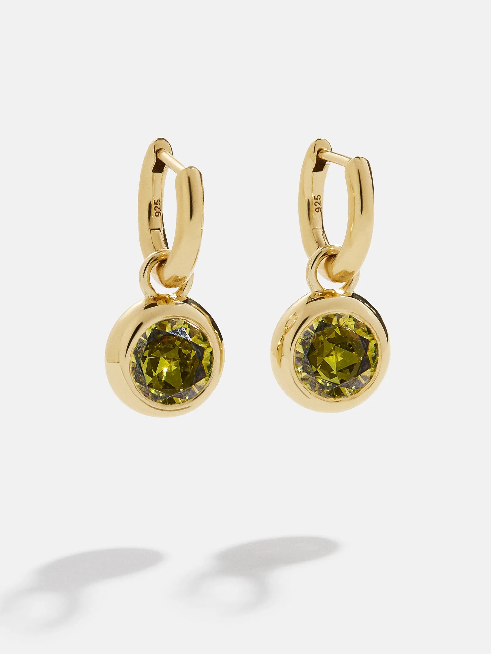 18K Gold Birthstone Drop Earrings - Peridot sold by BaubleBar