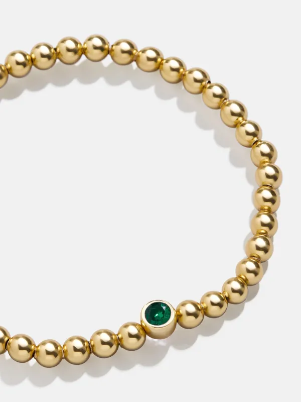 18K Gold Birthstone Pisa Bracelet - Emerald sold by BaubleBar