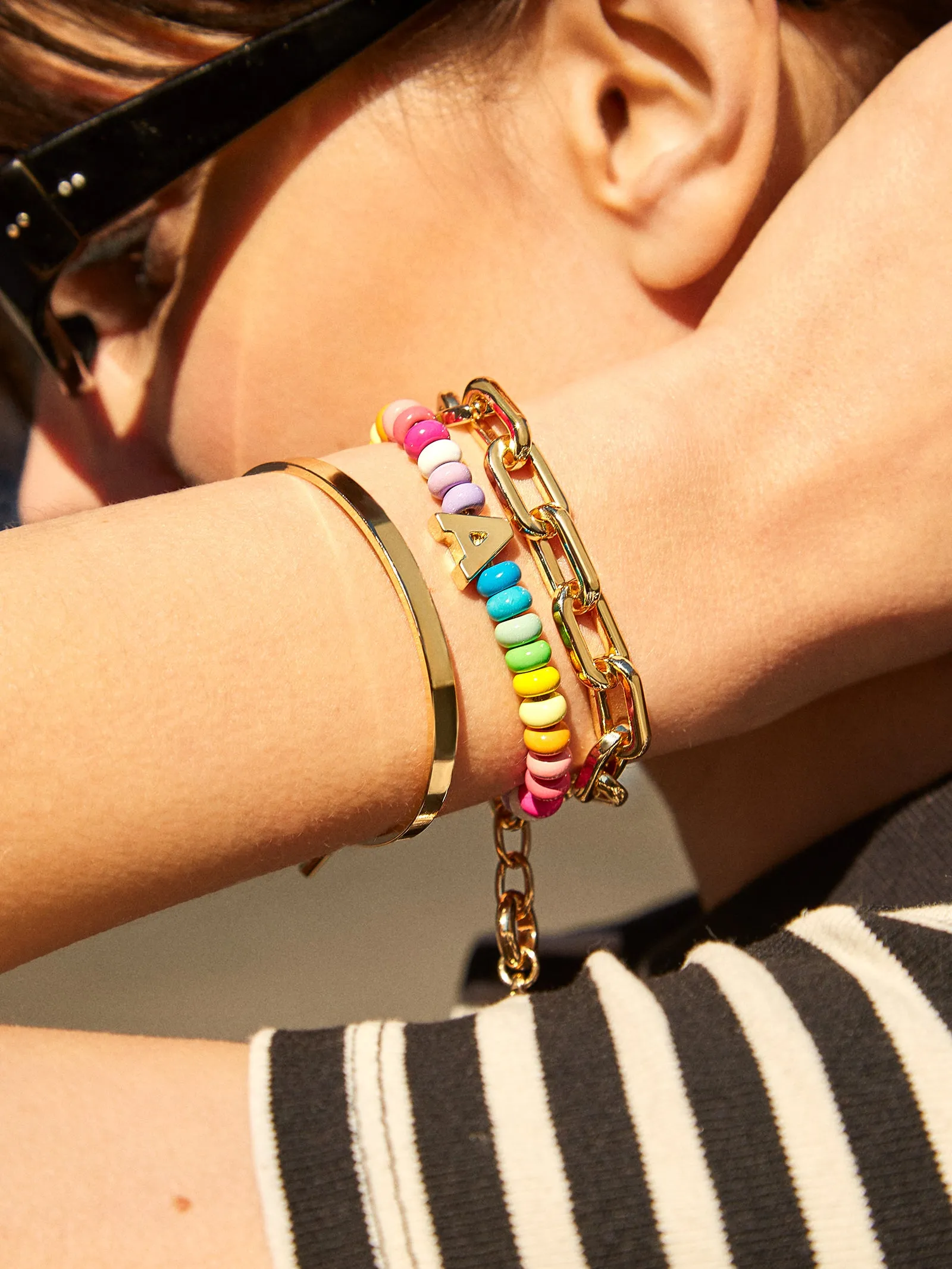 Initial Beaded Slider Bracelet - Multi sold by BaubleBar product image thumbnail 2