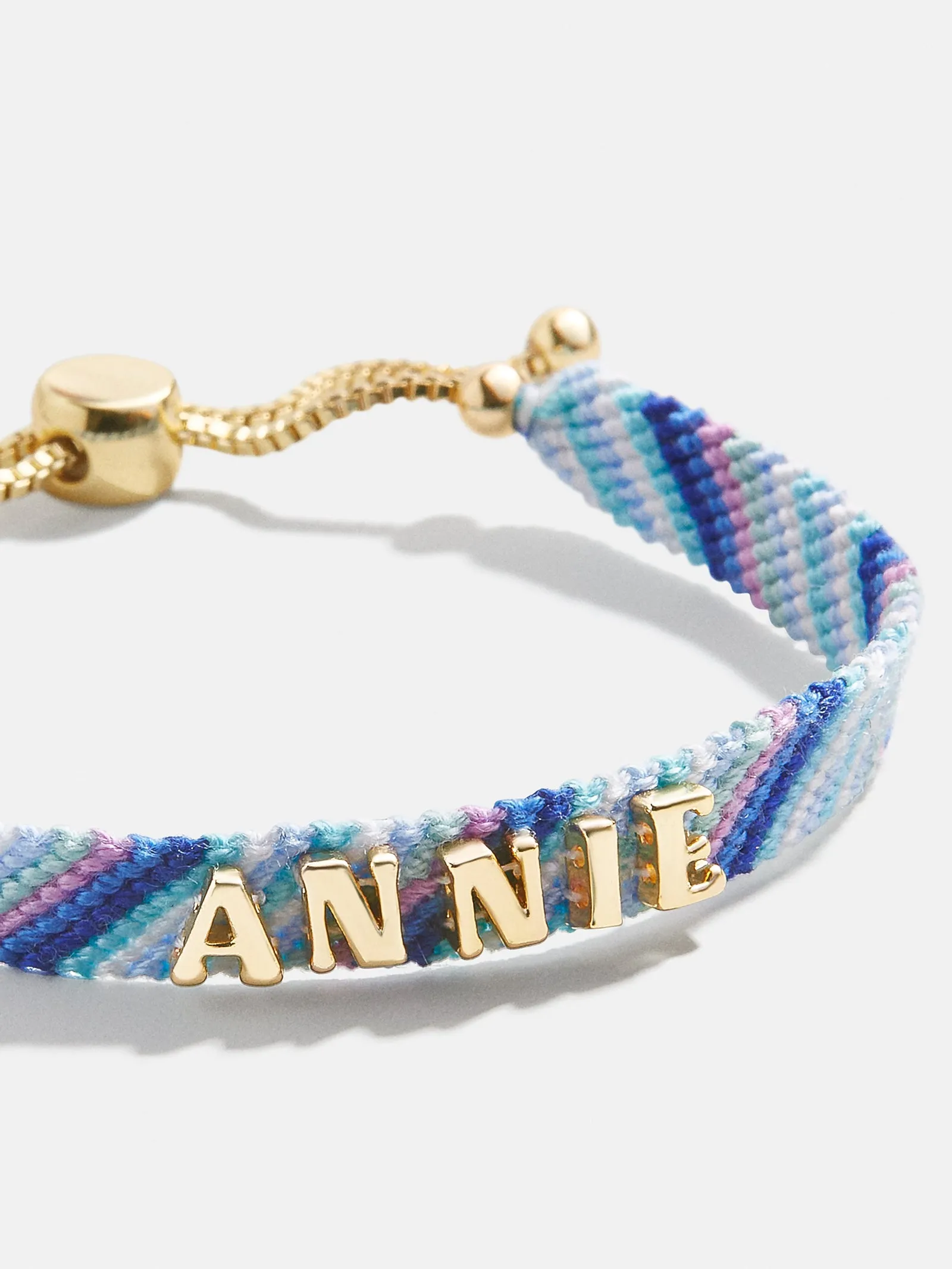 Woven Custom Friendship Bracelet - Blue Ombre Stripe sold by BaubleBar