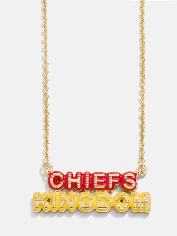 WEAR By Erin Andrews x BaubleBar Enamel Slogan Necklace - Kansas City Chiefs sold by BaubleBar