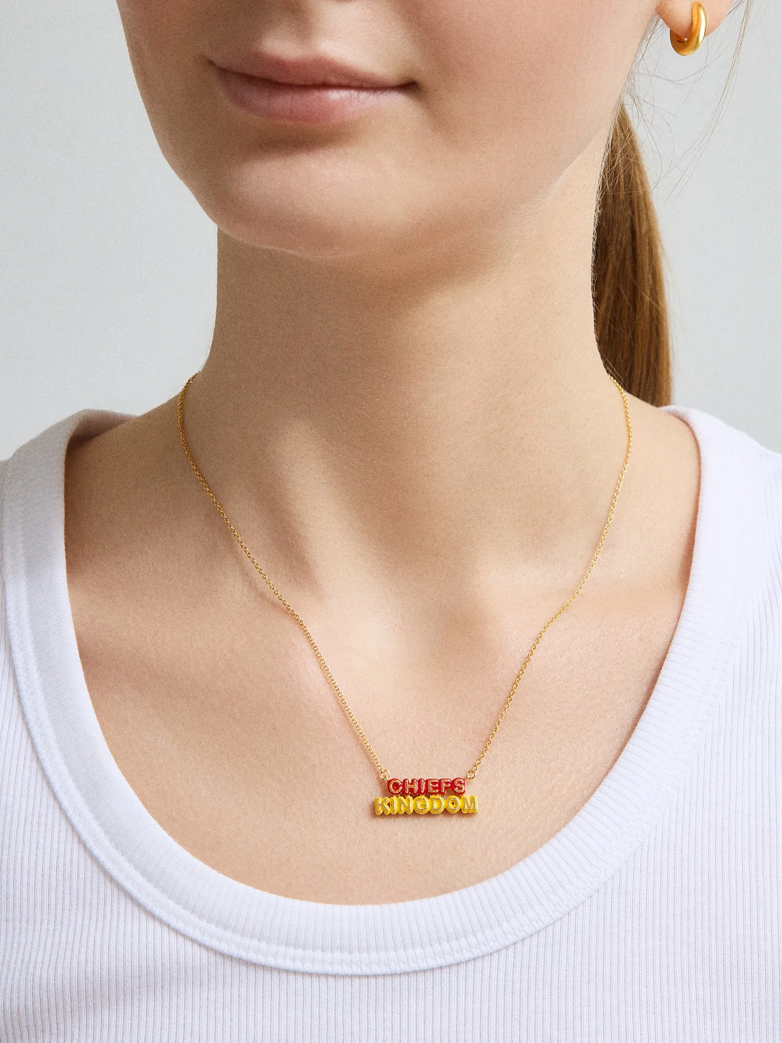 WEAR By Erin Andrews x BaubleBar Enamel Slogan Necklace - Kansas City Chiefs sold by BaubleBar product image thumbnail 2