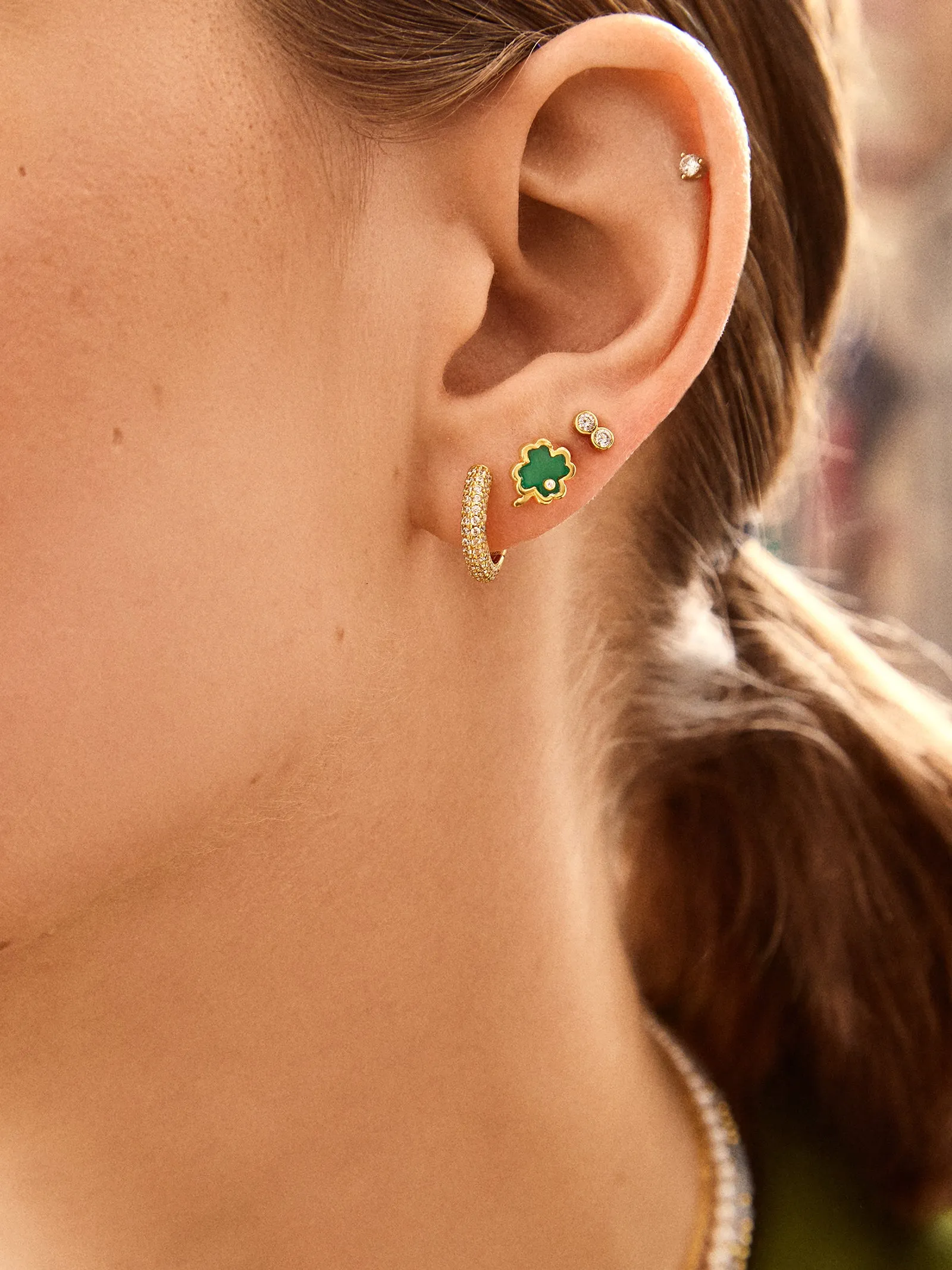 18K Gold Four-Leaf Clover Earrings - Clover sold by BaubleBar product image thumbnail 2