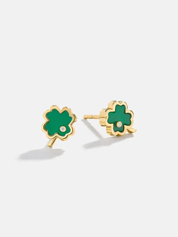 18K Gold Four-Leaf Clover Earrings - Clover sold by BaubleBar