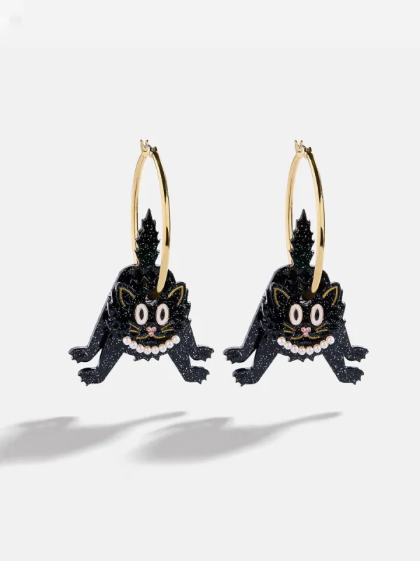 Purrfectly Spooky Cat Earrings - Black sold by BaubleBar