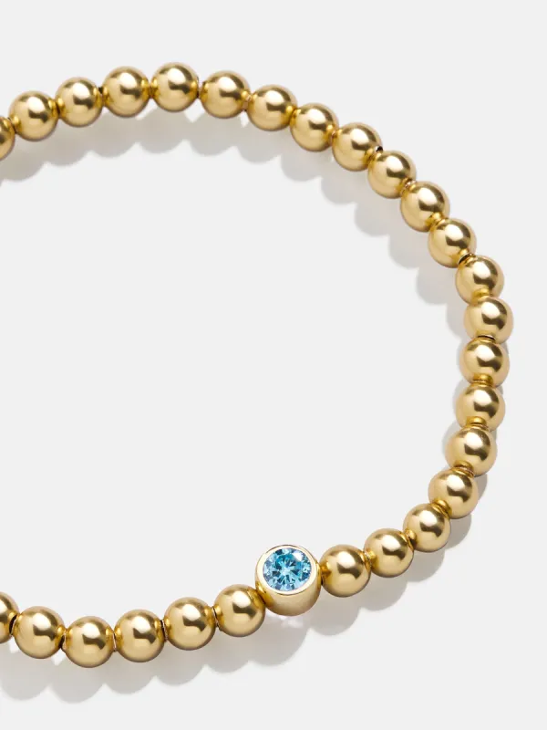 18K Gold Birthstone Pisa Bracelet - Aquamarine sold by BaubleBar