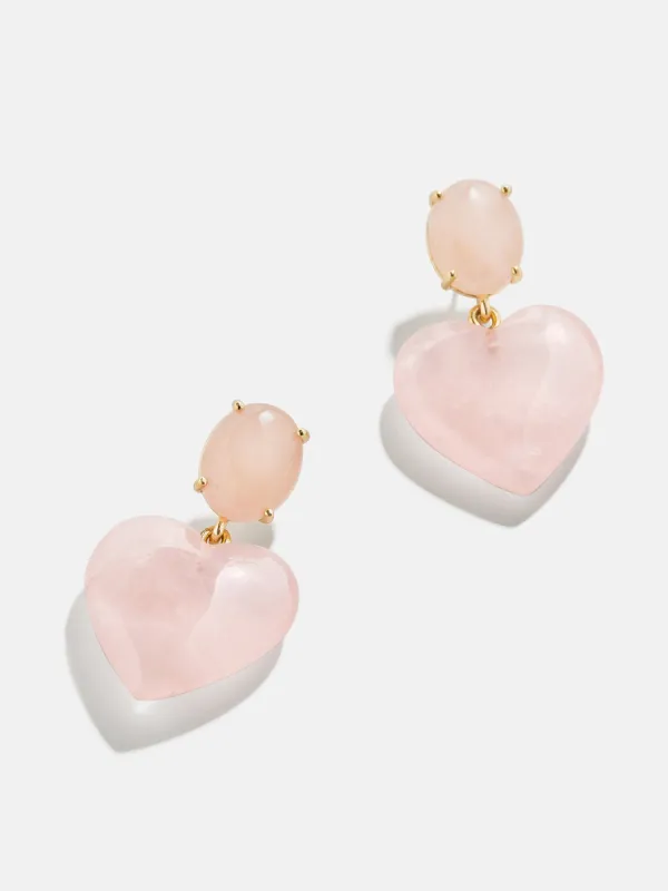 Semi-Precious Juno Earrings - Rose Quartz Stone sold by BaubleBar