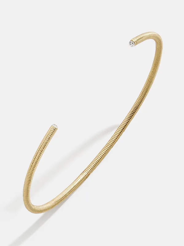 Rima 18K Gold Cuff Bracelet - Ribbed Gold sold by BaubleBar