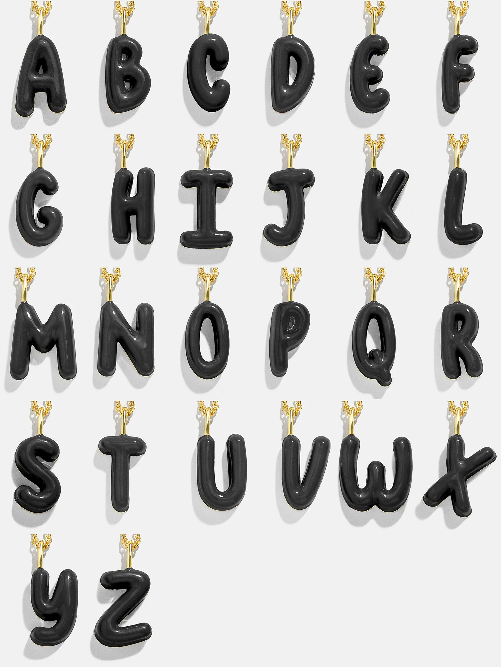 Mini Bubble Initial Enamel Necklace - Black sold by BaubleBar product image thumbnail 3