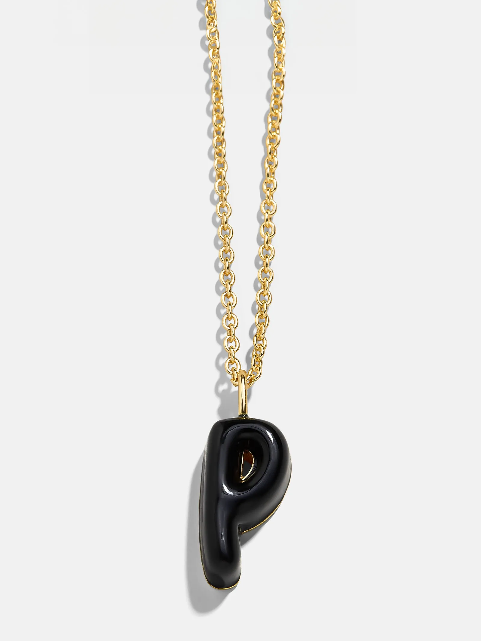 Mini Bubble Initial Enamel Necklace - Black sold by BaubleBar