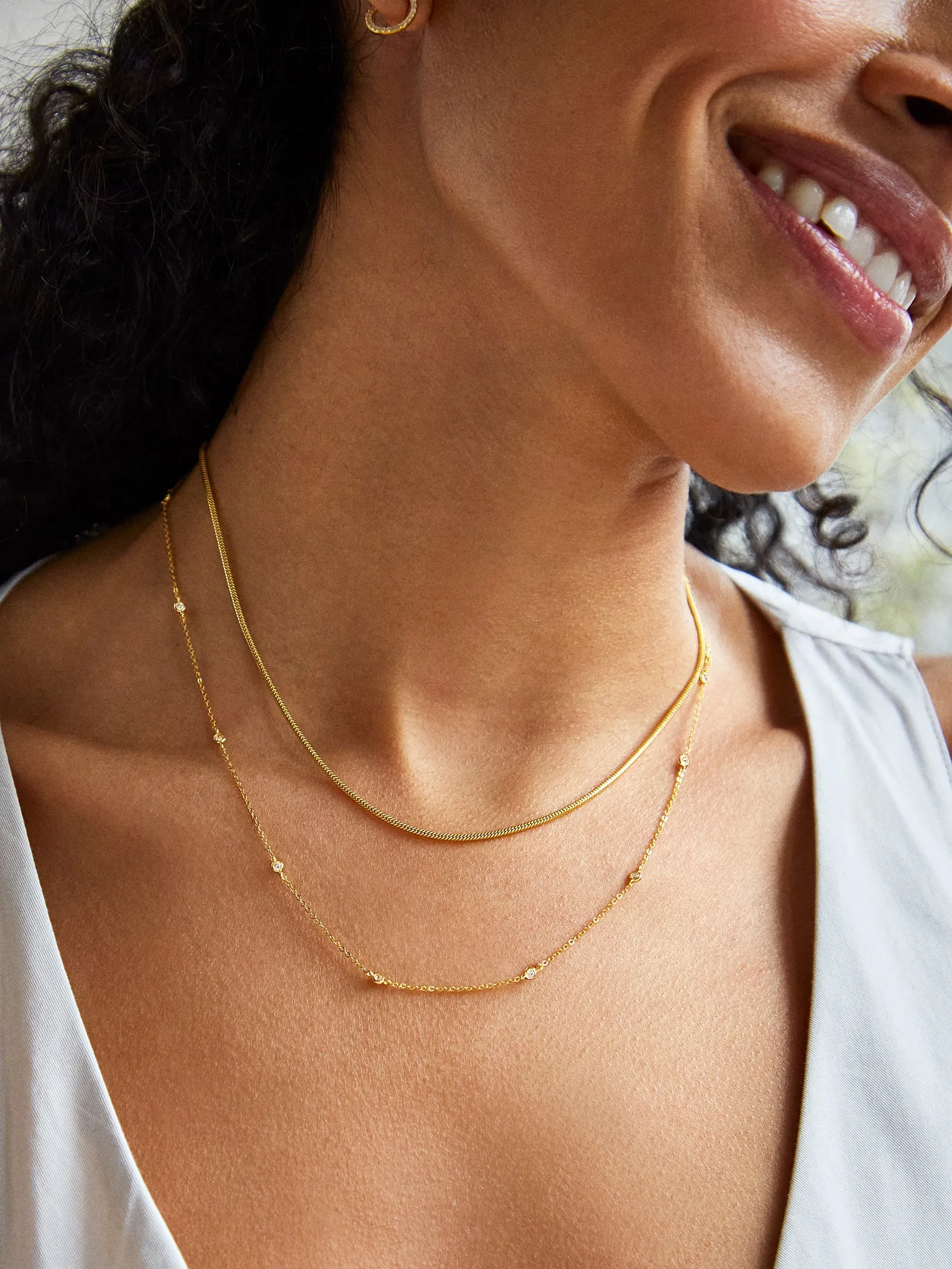Yasmine 18K Gold Necklace - Gold/Pavé sold by BaubleBar product image thumbnail 2