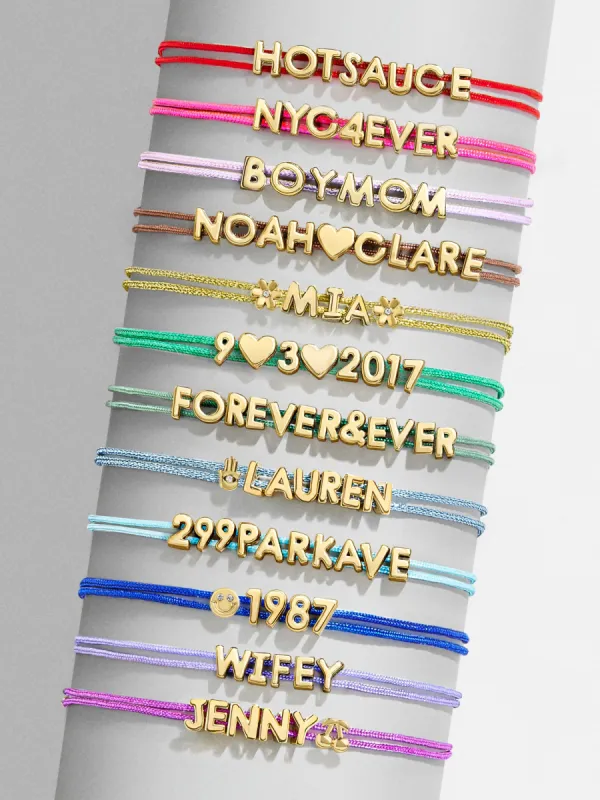 Custom Cord Bracelet - Light Blue sold by BaubleBar