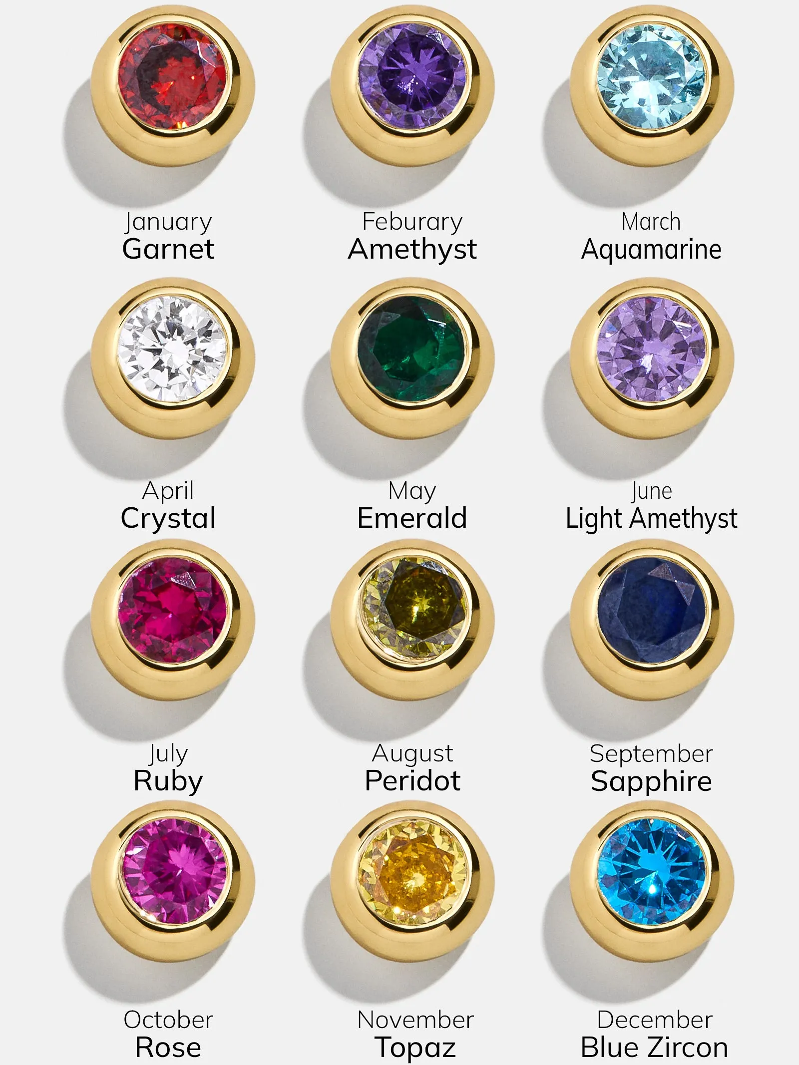18K Gold Birthstone Stud Earrings - Crystal sold by BaubleBar product image thumbnail 3