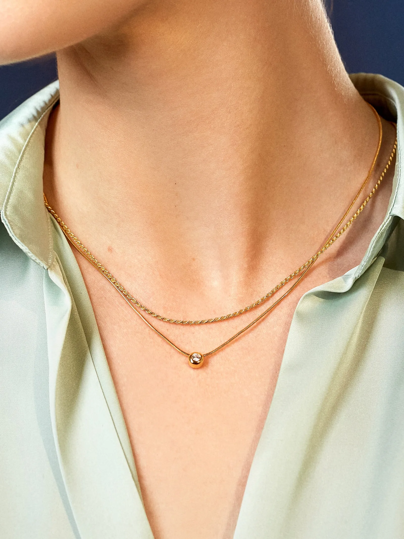 Celease 18K Gold Necklace - Gold/Pavé sold by BaubleBar product image thumbnail 2