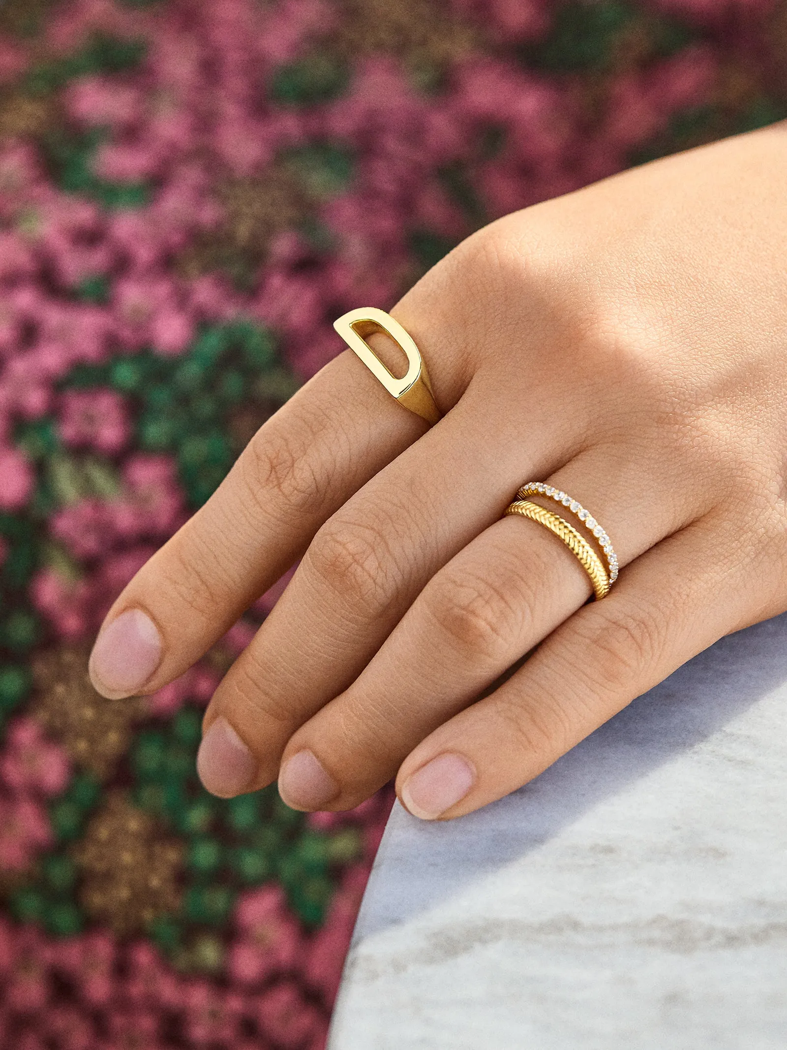 18K Gold East West Initial Ring - Gold sold by BaubleBar product image thumbnail 2