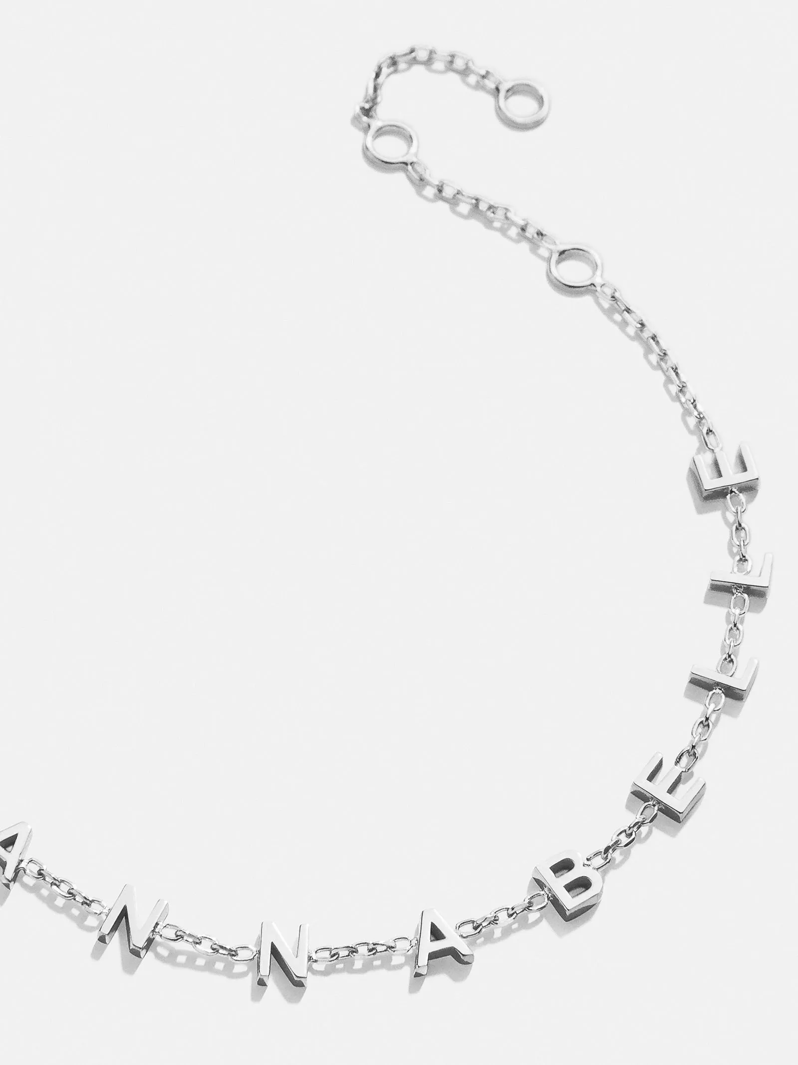 Mini Sterling Silver Spaced Letter Custom Bracelet - Sterling Silver sold by BaubleBar