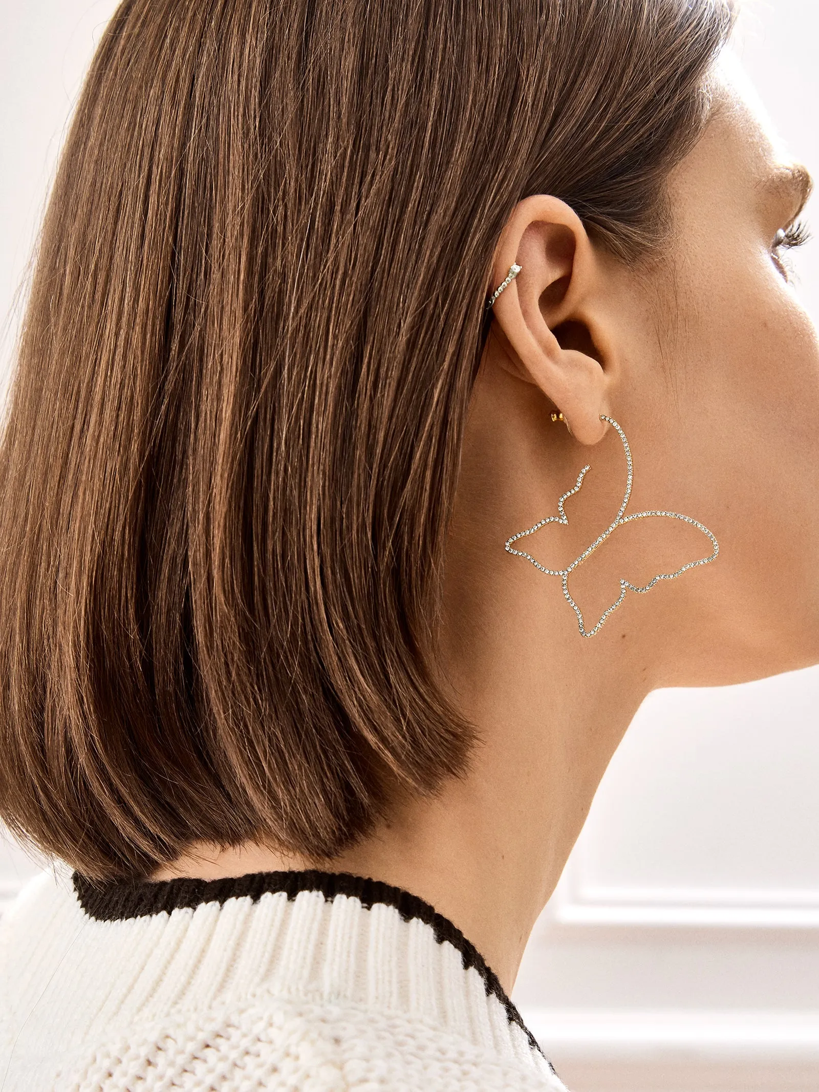 Take Flight Earrings - Clear/Gold sold by BaubleBar product image thumbnail 2