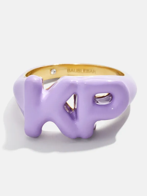 Block Enamel Custom Initial Ring - Purple sold by BaubleBar