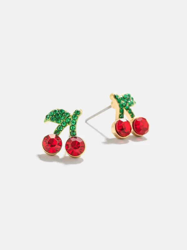 Making Me Cherry Earrings - Cherry Stud Earrings sold by BaubleBar