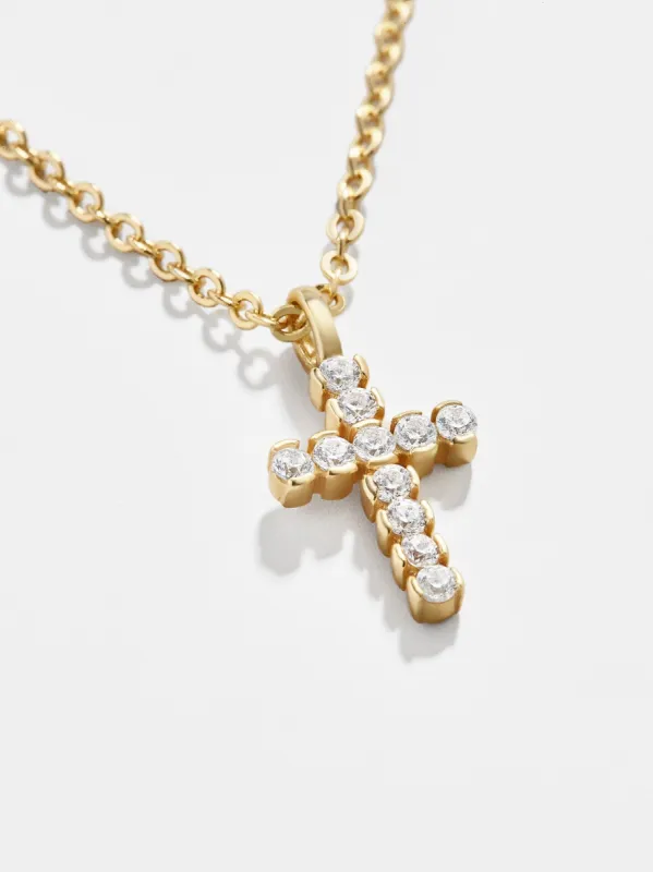 Agape 18K Gold Necklace - Gold/Pavé sold by BaubleBar