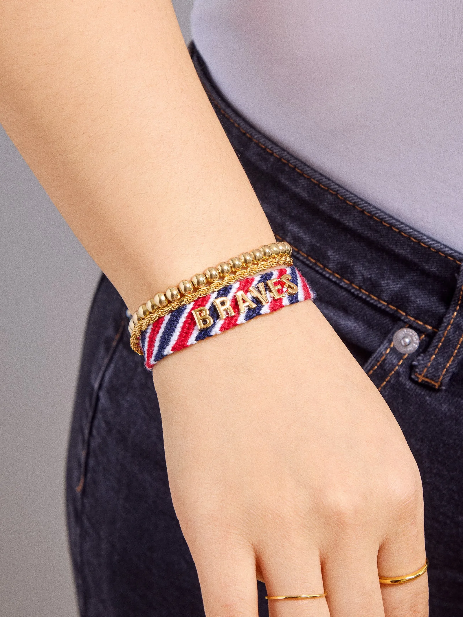 MLB Woven Friendship Bracelet - Atlanta Braves sold by BaubleBar product image thumbnail 2