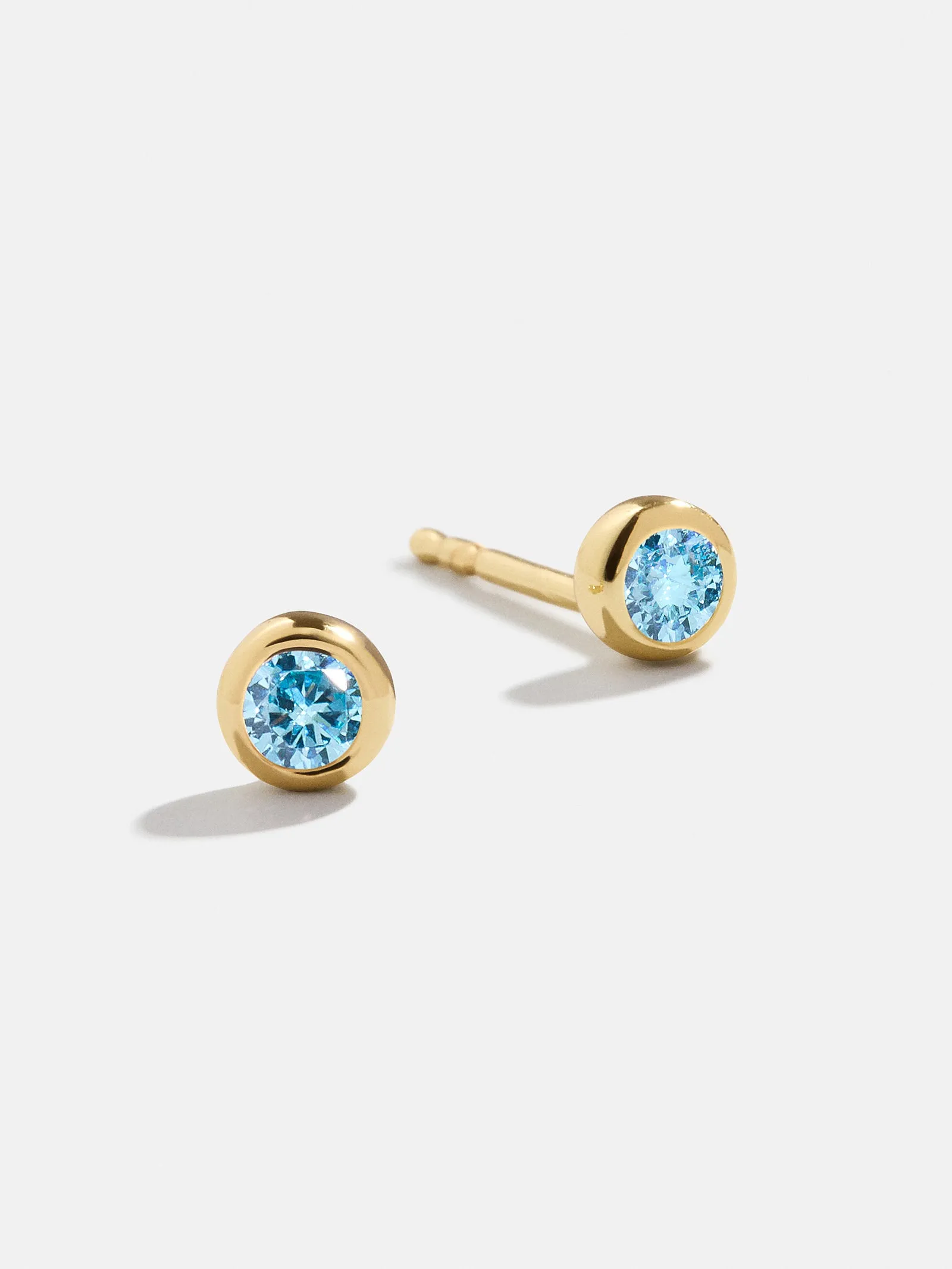 18K Gold Birthstone Stud Earrings - Aquamarine sold by BaubleBar